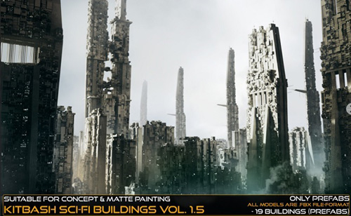 +30 Sci-Fi Modern City Buildings Kitbash Pack » Daz3D and Poses stuffs ...