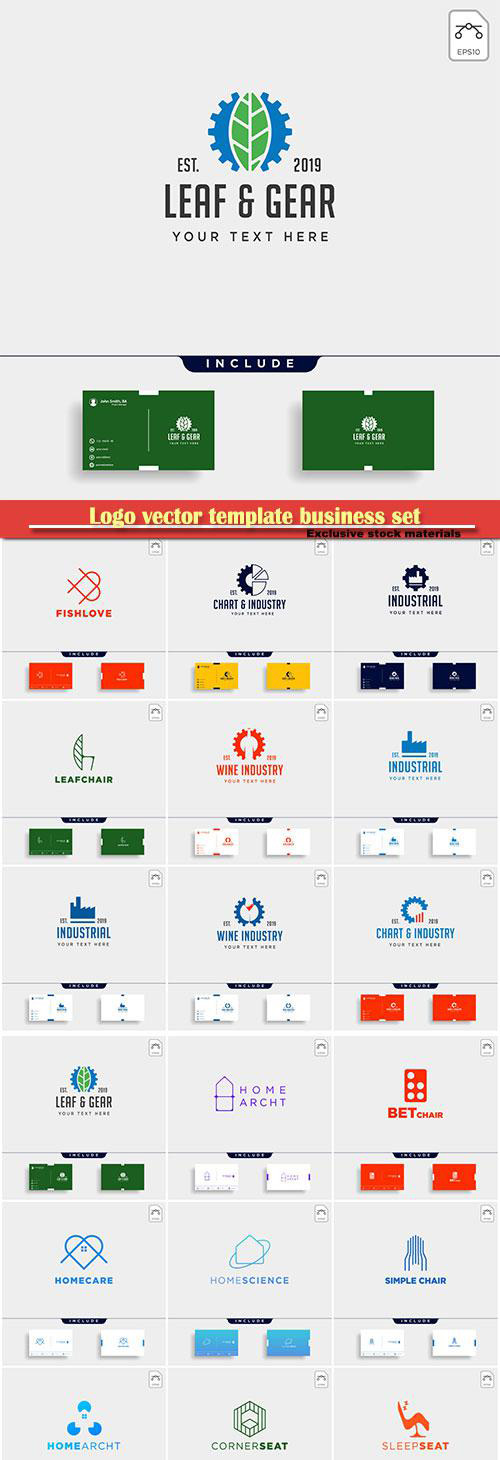 Logo vector template business set # 10