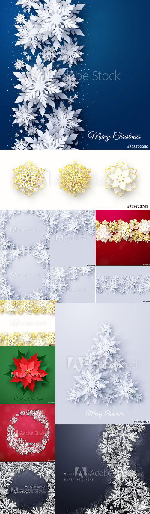 Vector set of New Year 2020 and Christmas Design AI Backgrounds Vol4