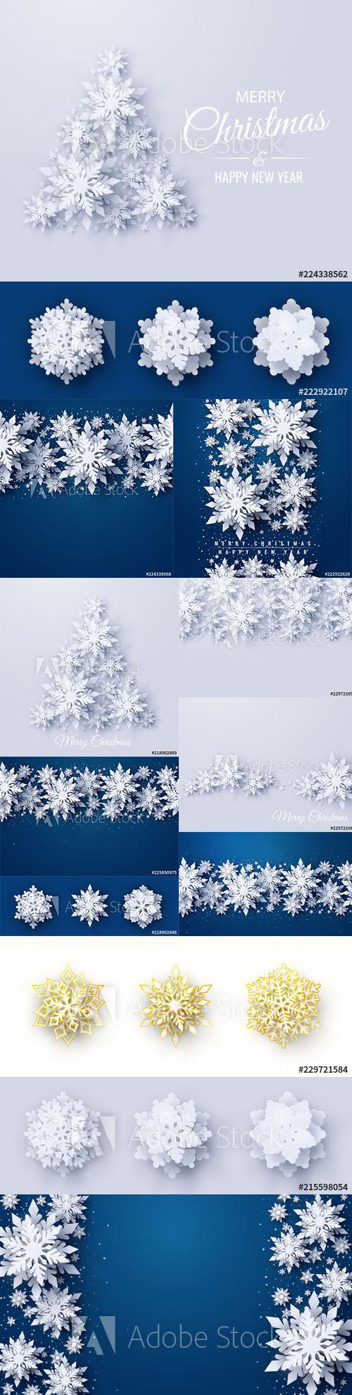 Vector set of New Year 2020 and Christmas Design AI Backgrounds Vol2