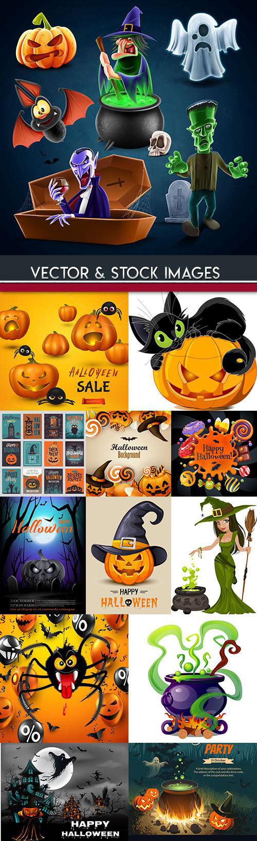 Happy Halloween holiday illustration collection 26