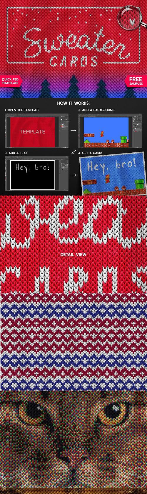 Christmas Sweater Photoshop Template - 3143312