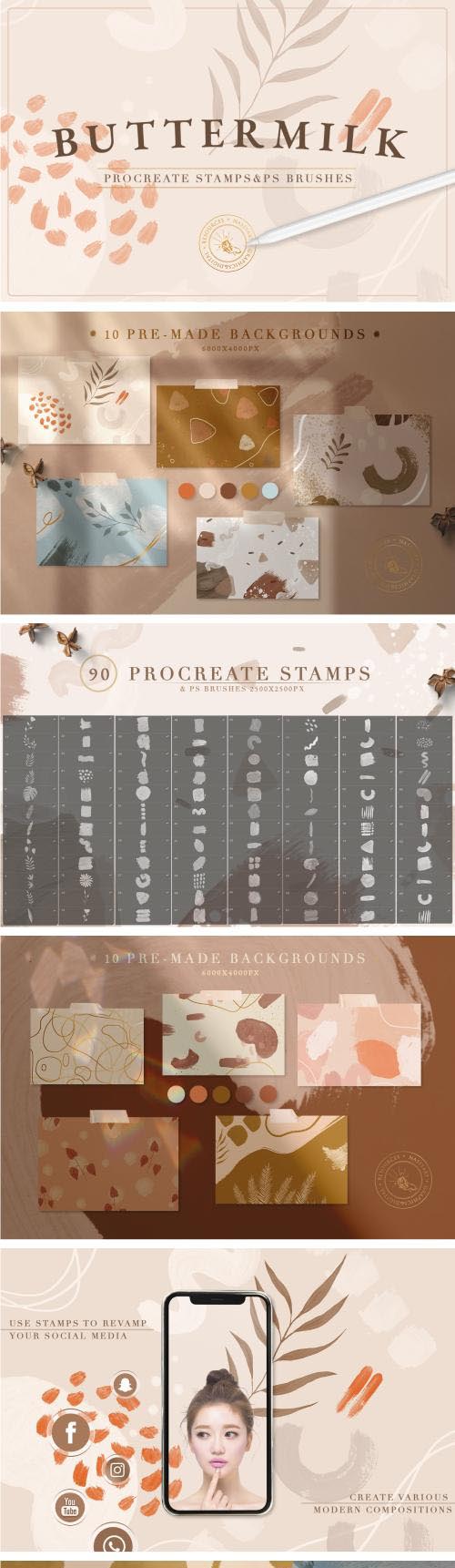 CM - 90 Procreate&PS Stamp Brushes - 4107487