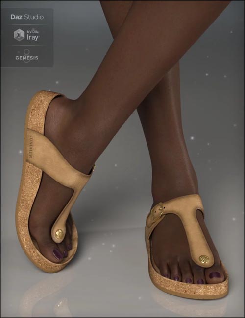 Summer Style Sandals for Genesis 8 Female(s)