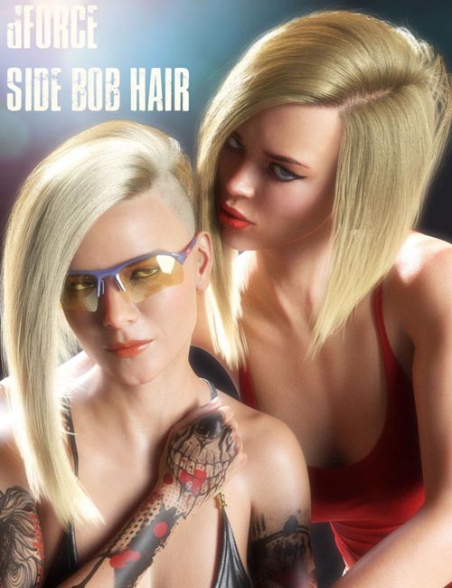 dForce Side Bob Hair for Genesis 8 Female(s)