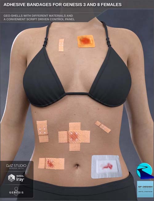 Adhesive Bandages for Genesis 3 and 8 Female(s)