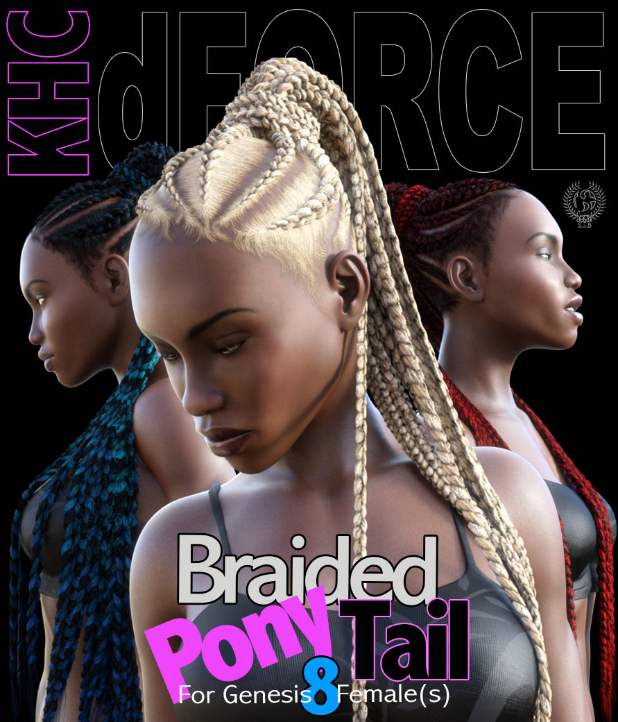 KHC - Braided Pony Tail For Genesis 8 Females