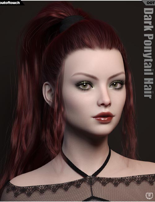 Dark Ponytail Hair for Genesis 3 and 8 Female