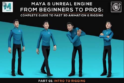 Skillshare - Maya and Unreal Engine | Complete Guide to Fast 3D Animation and Rigging Part 1 to 5