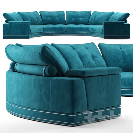 Andrew round sectional velvet sofa Fendi Casa