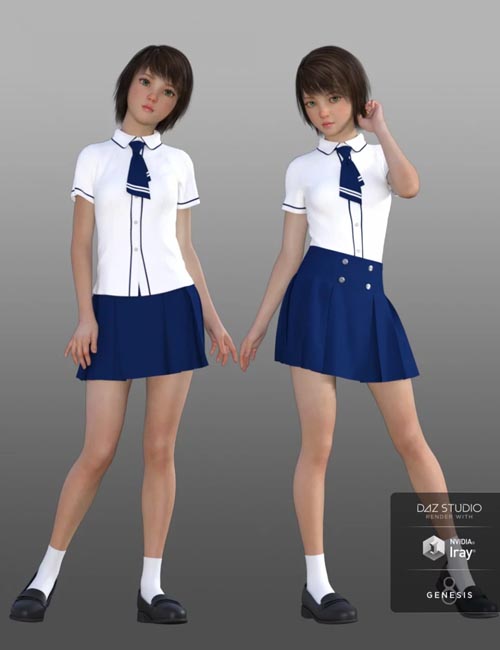 dForce CB School Uniforms for Genesis 8 Female(s) » Daz3D and Poses ...