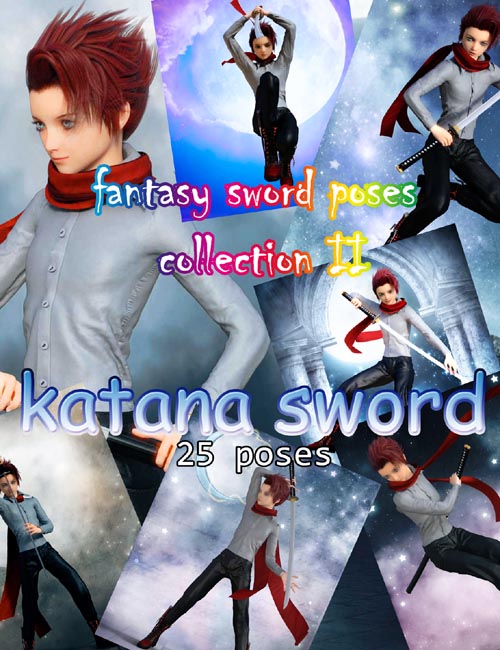 Fantasy Anime Poses II _ Katana sword_ for G2)