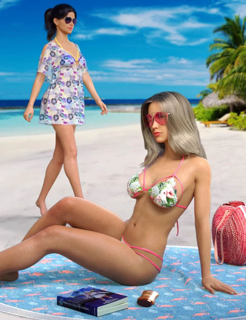 dForce Tropical Day Outfit and Accessories for Genesis 8 Female(s)
