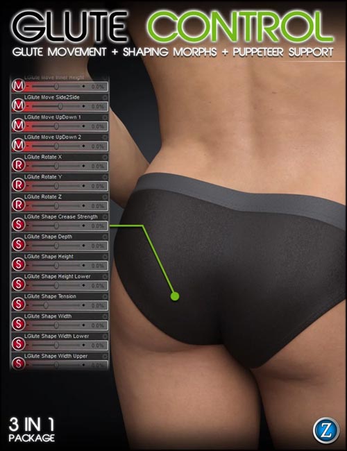 Glute Control for Genesis 3 and 8 Male(s