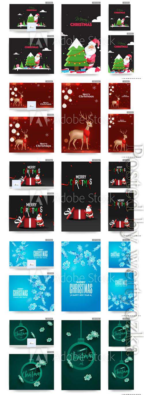 Social Media Christmas poster and template vector design