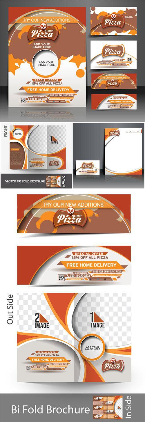 Pizza shop flyer, business vector card Pizza shop flyer, business vector card