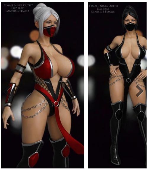 Female Ninja Outfit for G3F