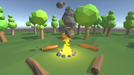 Low Poly Fire and Smoke