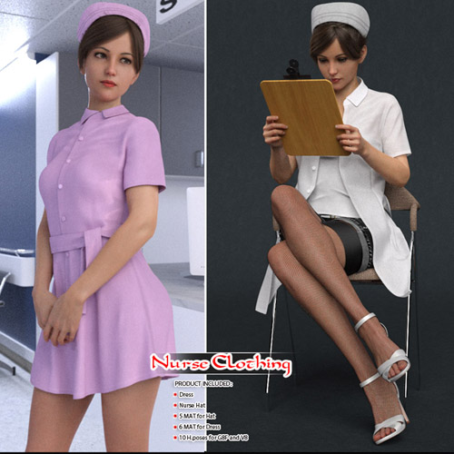 dForce Nurse Clothing And Poses For G8F