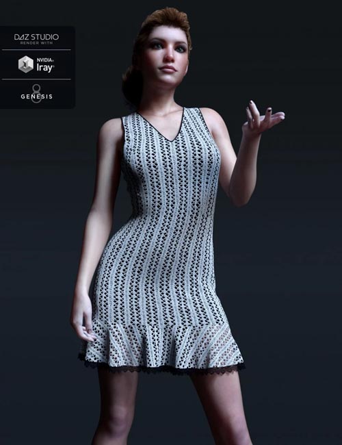 dForce Candyfloss Crochet Dress for Genesis 8 Female(s)