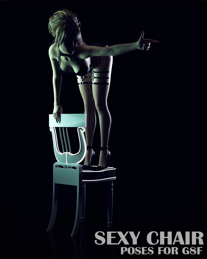 Sexy Chair Poses for G8F " Download Daz3D and Poser.