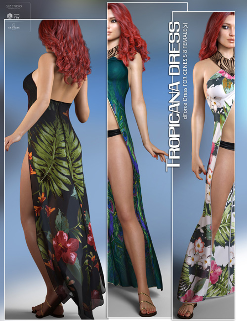 dForce Tropicana Dress for Genesis 8 Females