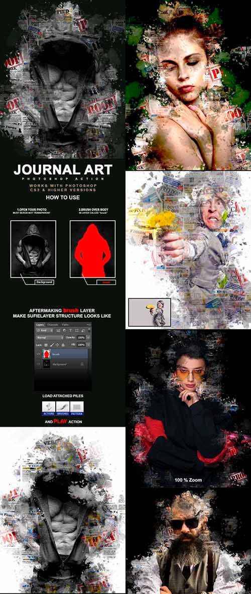 Journal Art Photoshop Action 25683156
