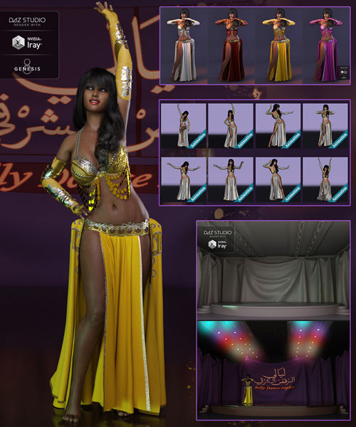 dForce_Belly Dance Nights Outfit for Genesis 8 Female(s)