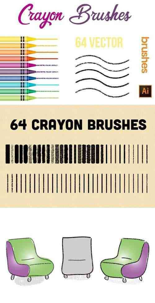 Crayon Brushes Illustrator Vector 4567221