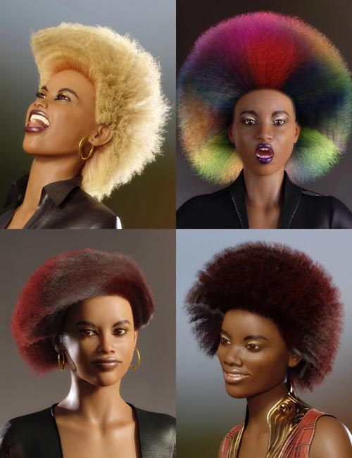 dForce African Hair for Genesis 8 Female