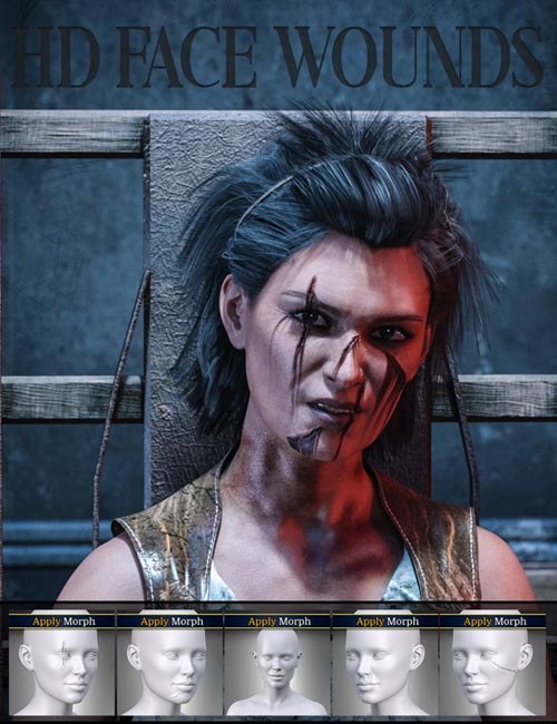 HD Face Wounds for Genesis 3 & 8 Female(s)