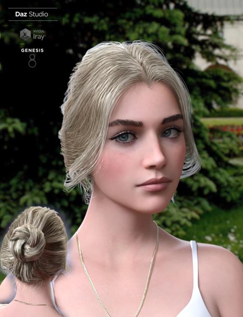 Aurelia Bun Hair for Genesis 8 Female(s)