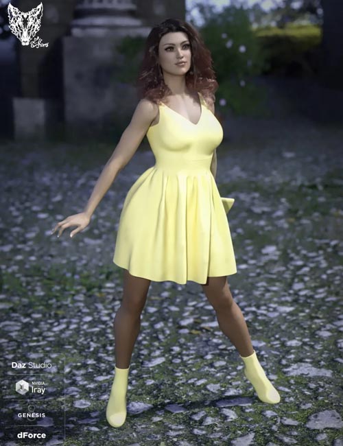 dForce Inocencia Dress Outfit for Genesis 8 Female(s)