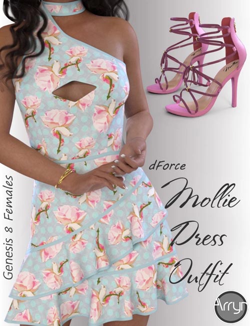 dForce Mollie Candy Dress Outfit for Genesis 8 Female(s)