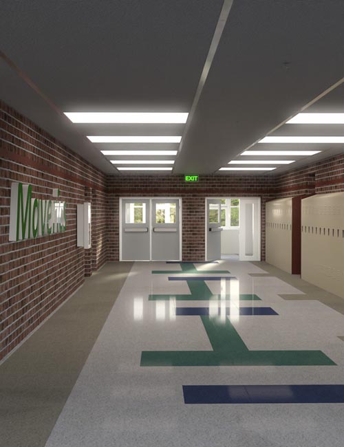 High School Hallway 2