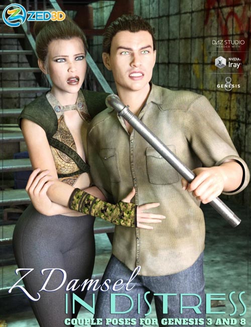 Z Damsel in Distress Couple Poses for Genesis 3 and 8