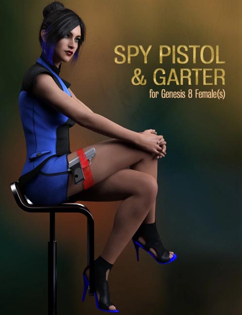 Spy Pistol and Garter for Genesis 8 Female