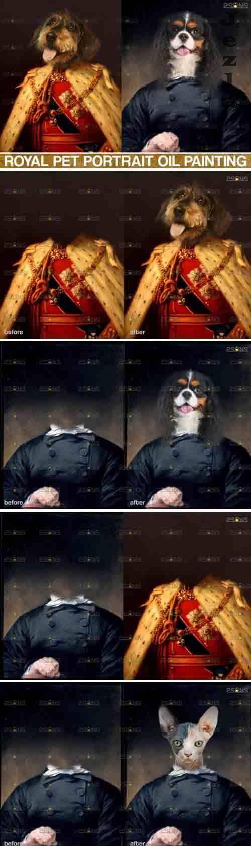 Royal Pet Portrait templates, Pet Painting Oil Photoshop v.2 - 578570