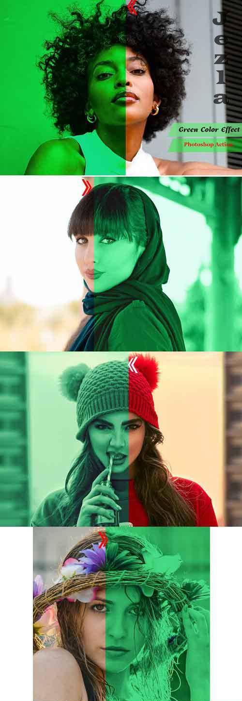 Green Color Effect Photoshop Action - 4939667