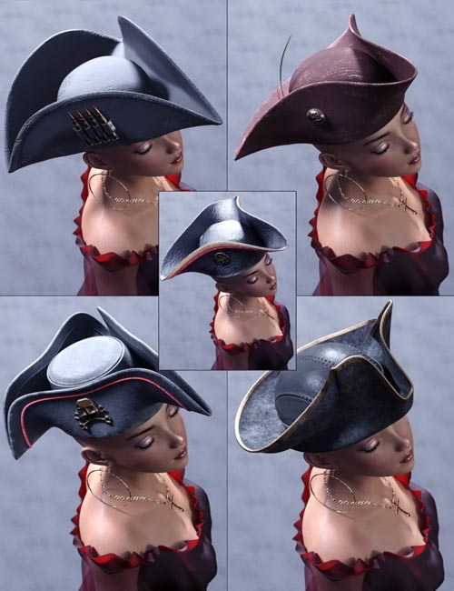 Arrr Pirate Hats Genesis 8 Male & Female