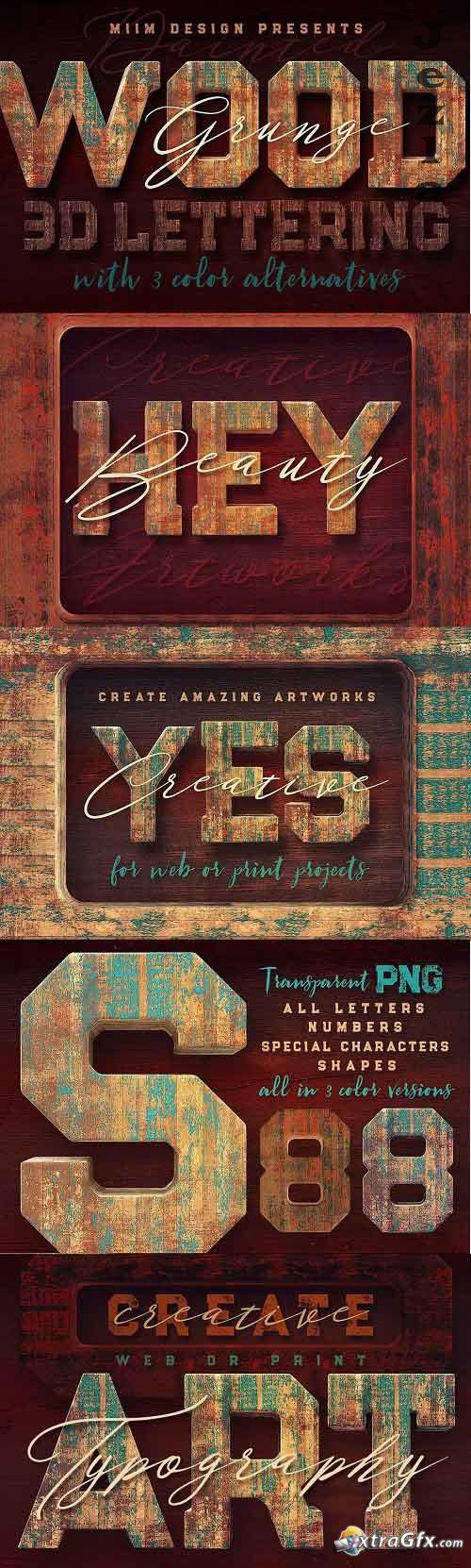 Grunge Painted Wood - 3D Lettering - 1326212