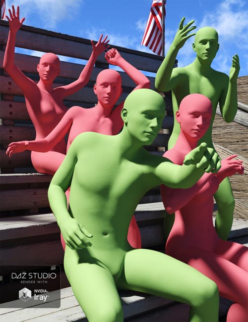 Crowd Reaction Poses (converted from Genesis 3) for Genesis 8