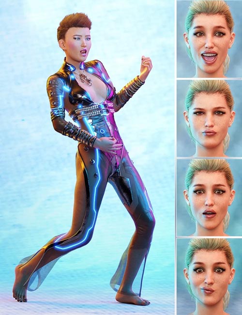 PTF Quirky Poses and Expressions for Genesis 8 Female and Bridget 8