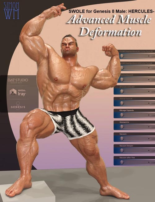 SWOLE for Genesis 8 Male: Hercules - Advanced Muscle Deformation