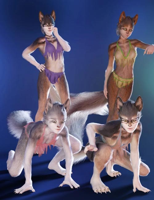 She Wolf with dForce Hair for Genesis 8 Female