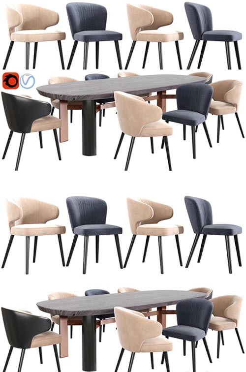Minotti Aston Dining Chair Set
