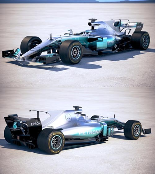 F1 Mercedes W08 2017 3D model