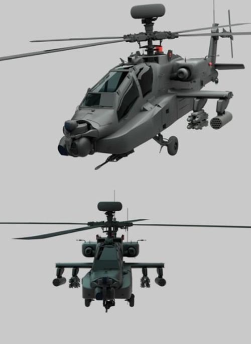 Military Helicopter low-poly 3D model