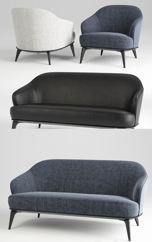 Sofa and chair minotti leslie