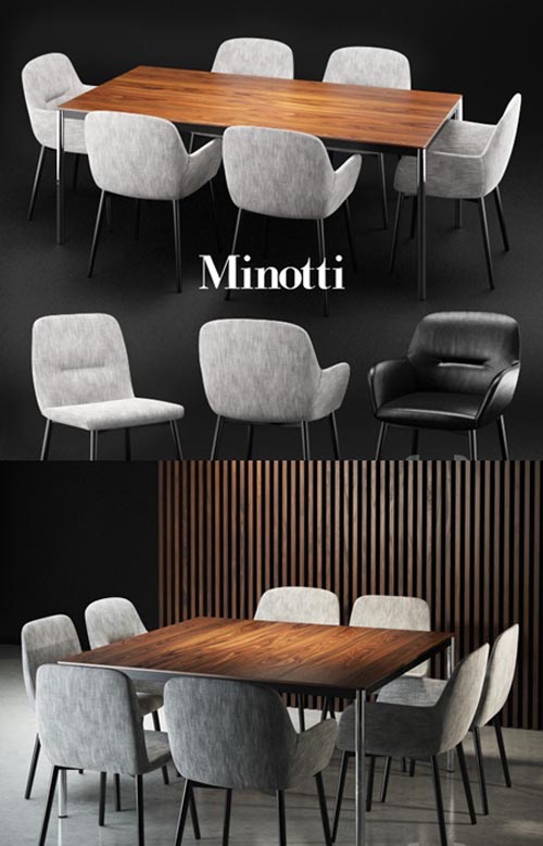 Minotti Flavin chair & Jorn table
